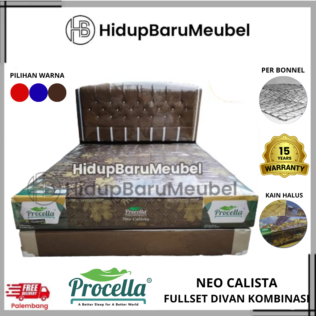 Springbed Procella full Set Divan Kombinasi  / Spring bed Neo callista ekonomis garansi / promo kasu