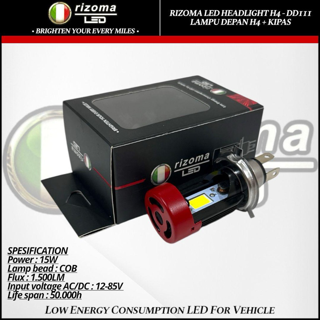 Rizoma Led Racing - Lampu Depan H4 Kipas Bohlam Led H4 COB CHIPS Premium Vixion Byson Verza Lama Dll