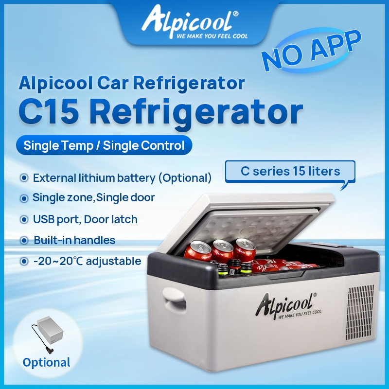 Alpicool C15 Portable Compressor Refrigeration Car and Home Dual-Purpose Fridge 12V 24V 220V Freezer