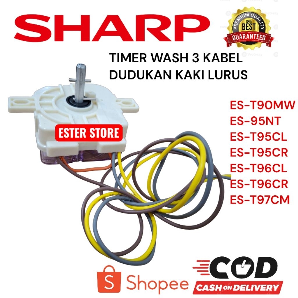 Timer Wash mesin cuci Sharp ES-T90MW ES-T95NT ES-T95CR ES-T95CL Timer pencuci sharp 2 tabung