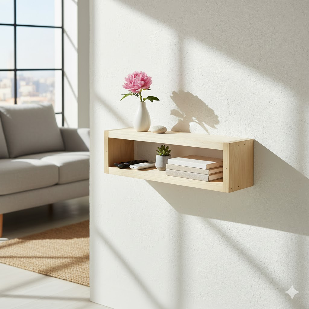 Tempat Bumbu Rak Bumbu Dapur Rak Buku Rak Ambalan Kayu Pinus Persegi Panjang Rak Gantung Dinding