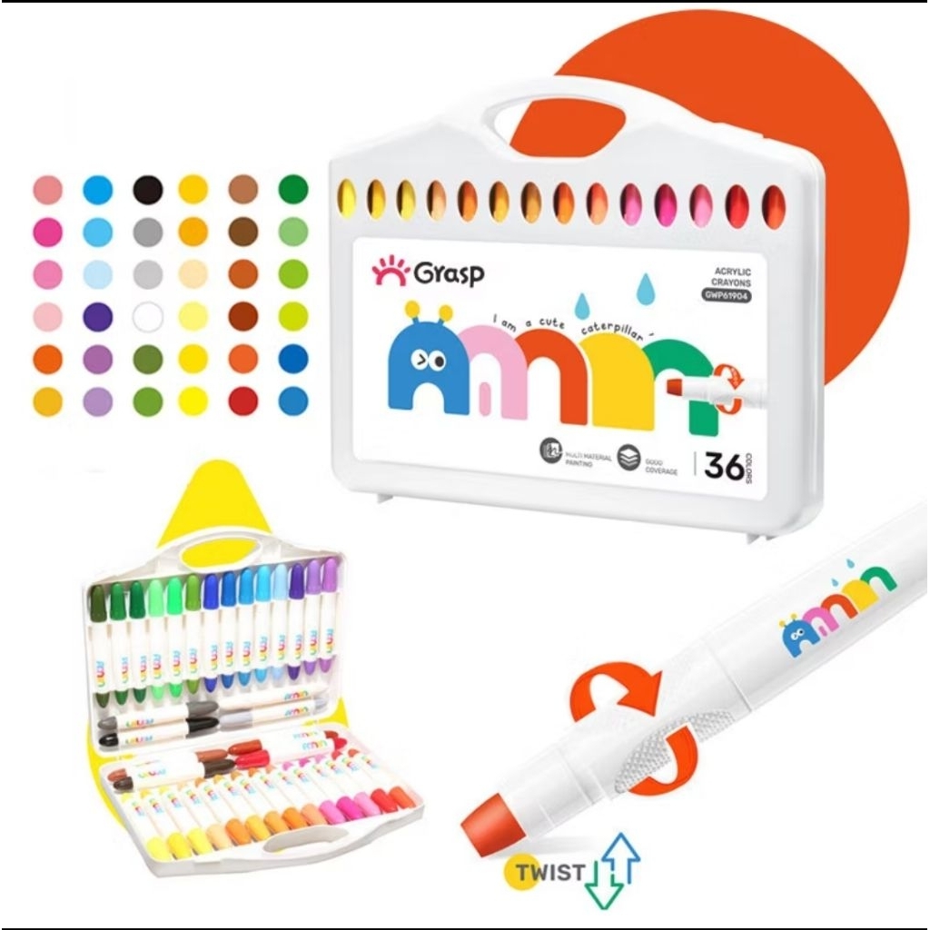 Grasp Acrylic Crayon isi 36 mata besar Murah