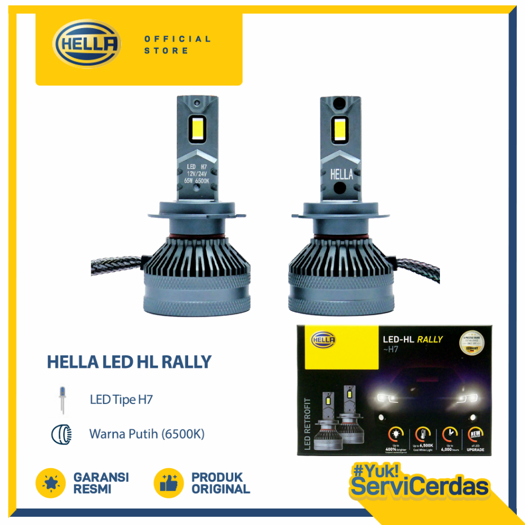 Lampu Mobil HELLA LED HL RALLY H7 6500K - Bohlam Mobil
