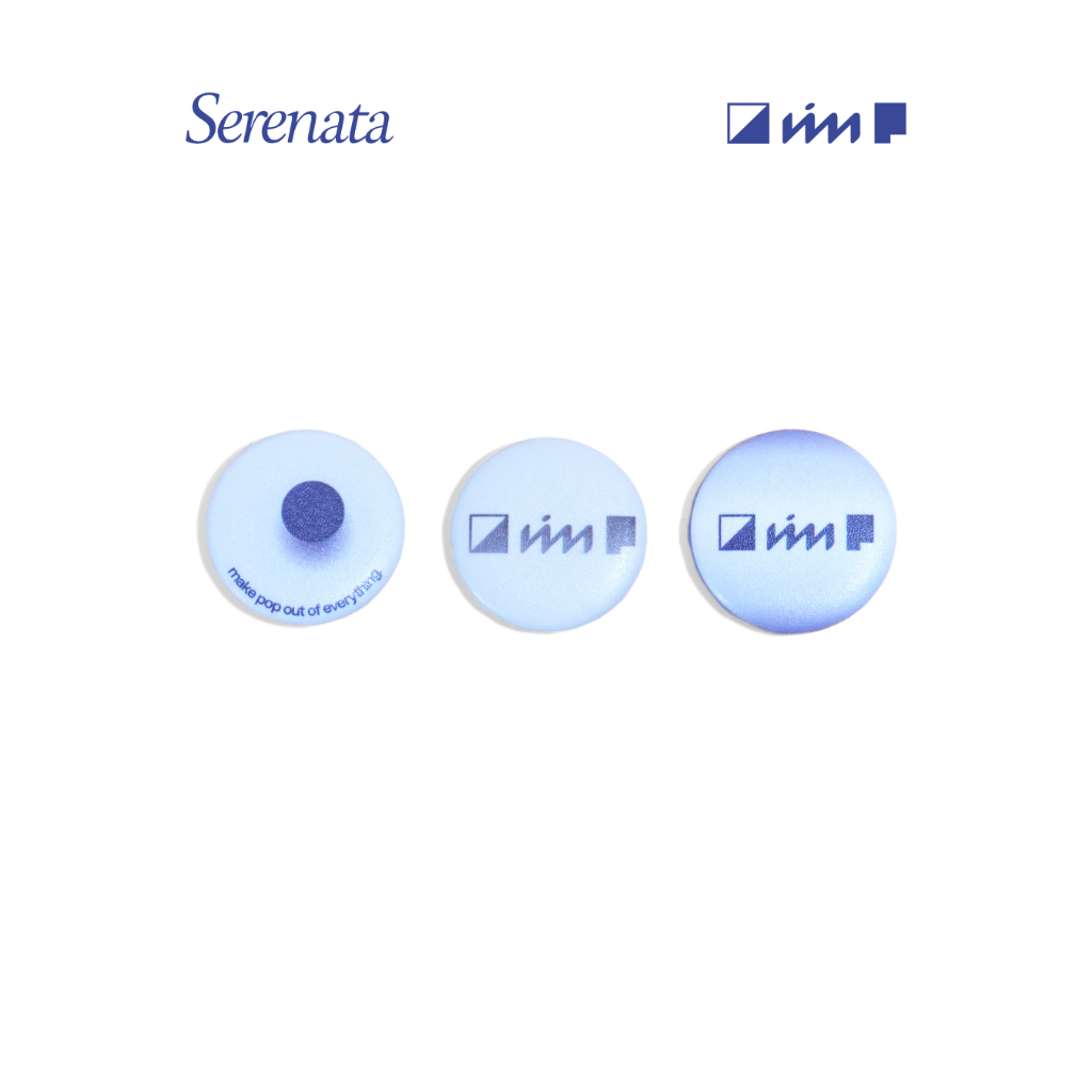 SYMA. Pin Hiasan Tas Serenata Button Biru Putih Aksesoris