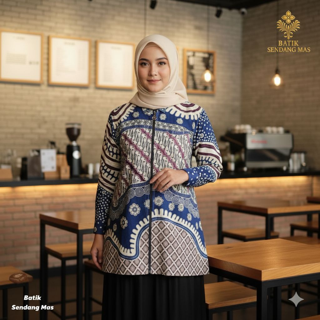 Tunik Batik Wanita Premium Batik Sendang Mas Motif ParangCambah  – Tunik Couple / Baju Batik Kerja P