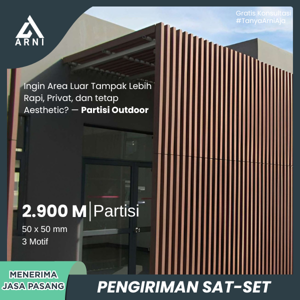 Partisi Outdoor 50 x 50 mm Wpc Pagar Outdoor  / Pagar Wpc Outdoor  / Wpc pagar rumah