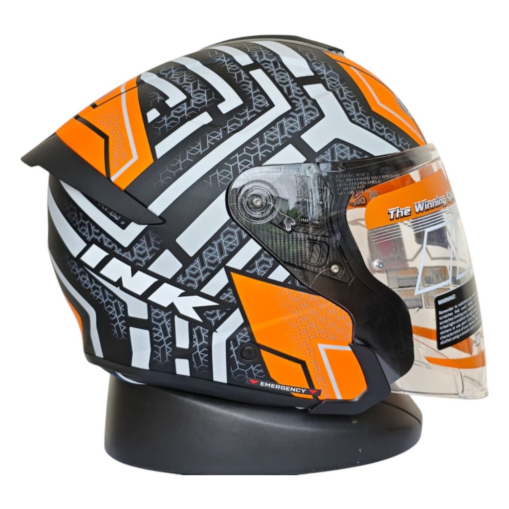HELM INK TERRA 2 #2 BLACK ORANGE MATT (CLEAR) ORIGINAL