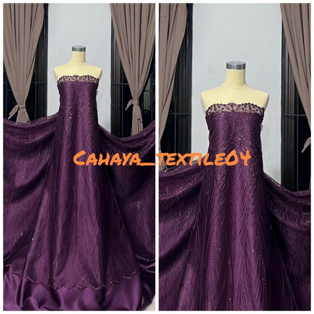 Kain Tile Payet Spangel Bordir Prada/ Tile Payet Spangel/Bahan Brokat Harga 0,5m