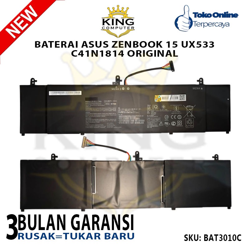 Baterai Asus C41N1814 Zenbook 15 UX533 UX533FD UX533FN BX533FD RX533 Original