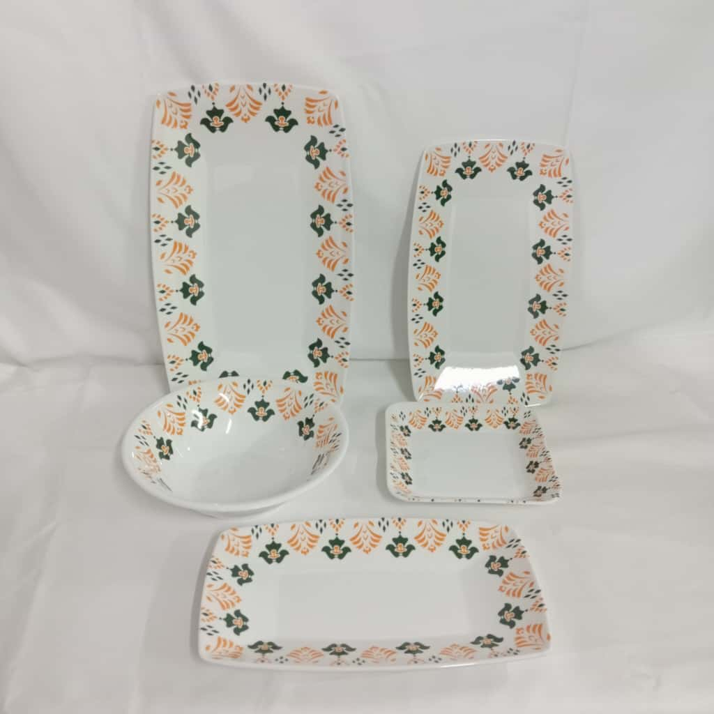 Piring Melamine Motif Bunga/Piring Bulat Ceper Motif Aesthethic/Piring Melamin Satuan/Mangkok Makan 