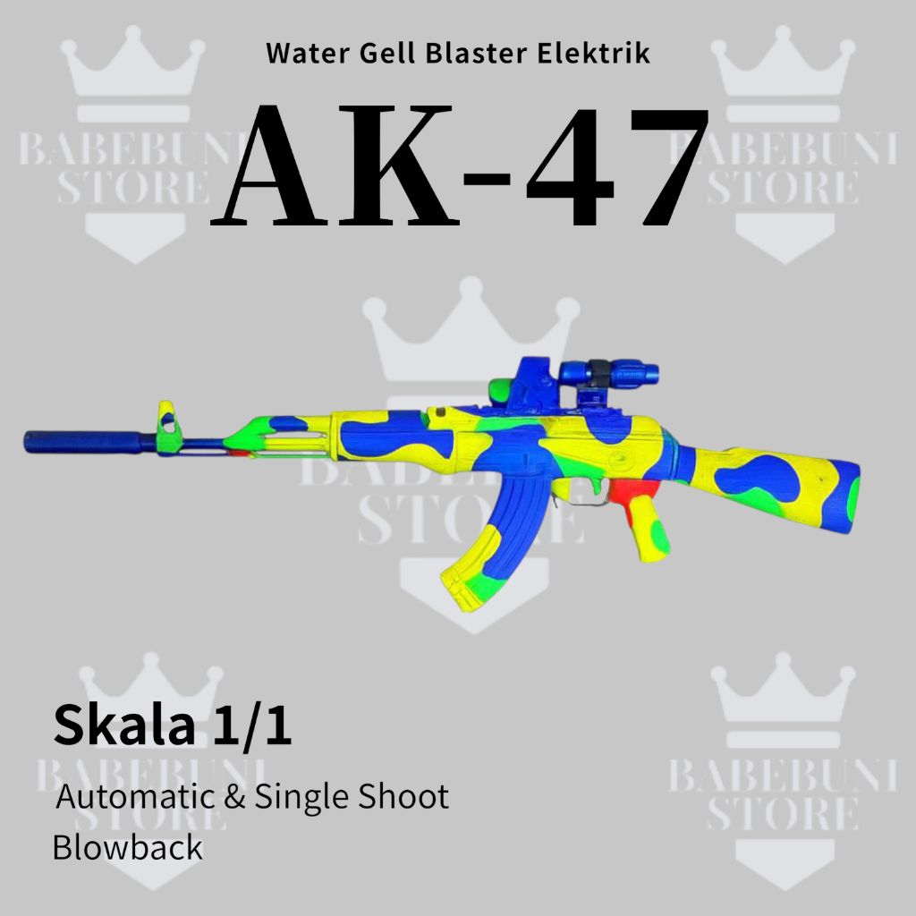 Mainan Anak Cowok Tembak Water Gell Blaster WGB AK47 Series Weihui Elektrik Dual Mode Full Auto Bate