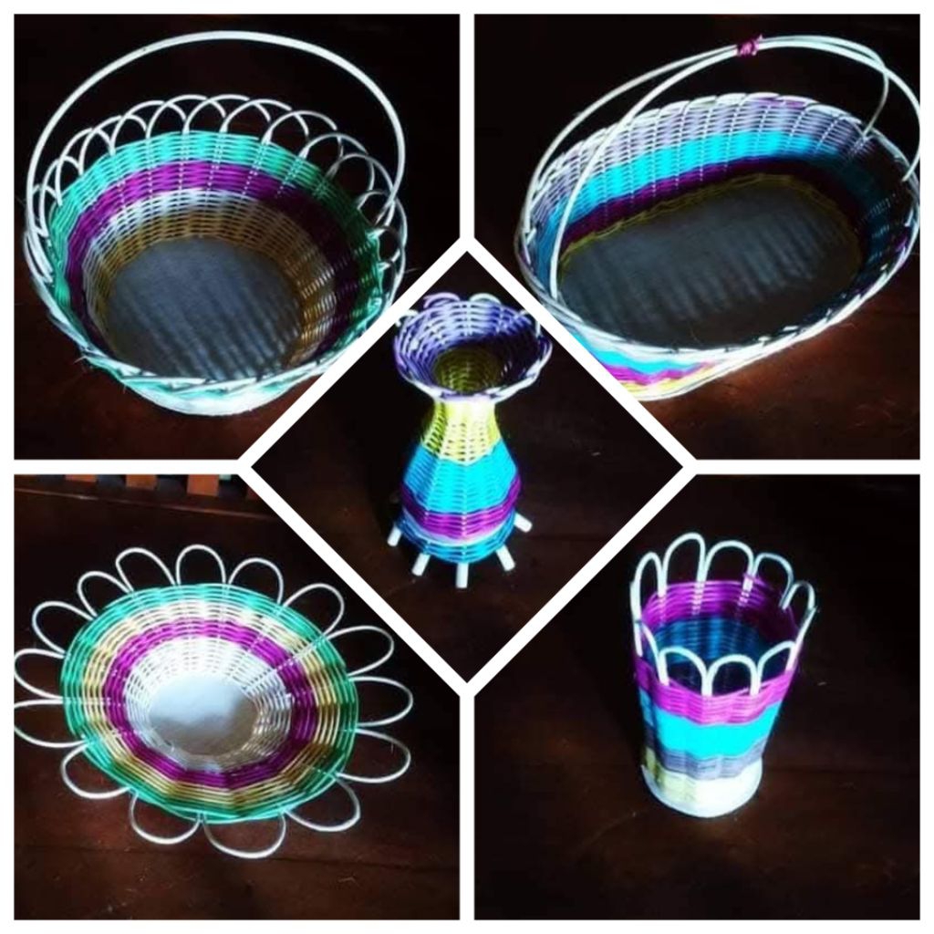 ANYAMAN ROTAN (vas bunga ,tempat pensil ,kranjang buah ,piring dll)