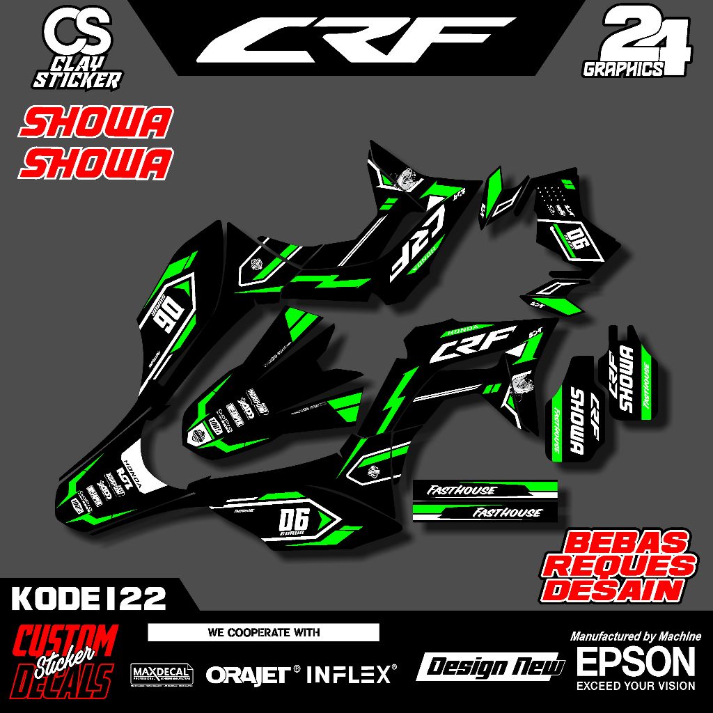 Decal Striping Motor CRF 150L Desain Simpel – Bisa Custom – Bahan Tebal & Tahan Lama Kode 122