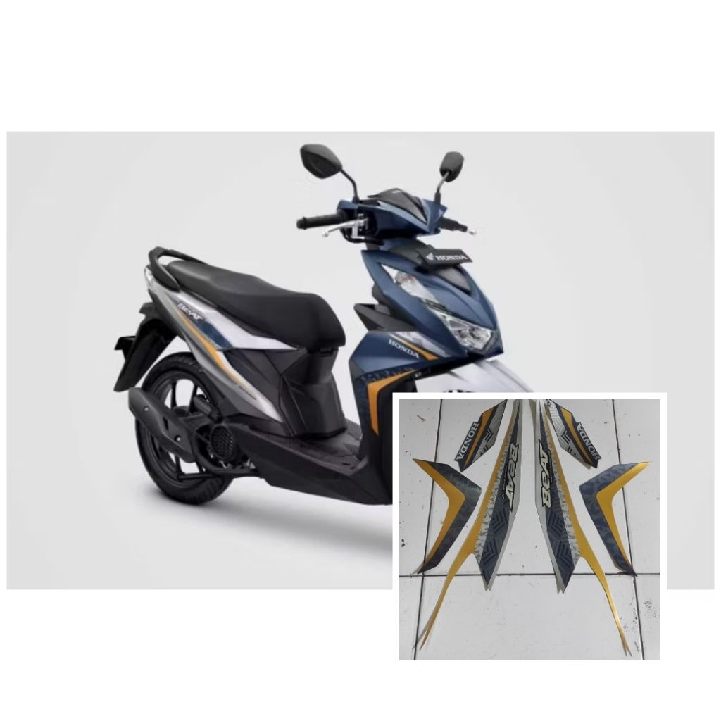 striping lis body motor beat CBS ISS 2021-2022 warna biru silver