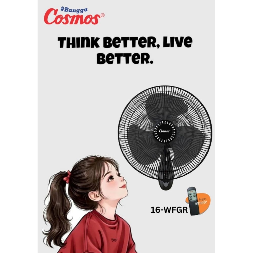 COSMOS 16-WFGR Remote Kipas Angin Dinding Wall Fan Remote Cosmos 16 inch 16 WFGR 16WFGR