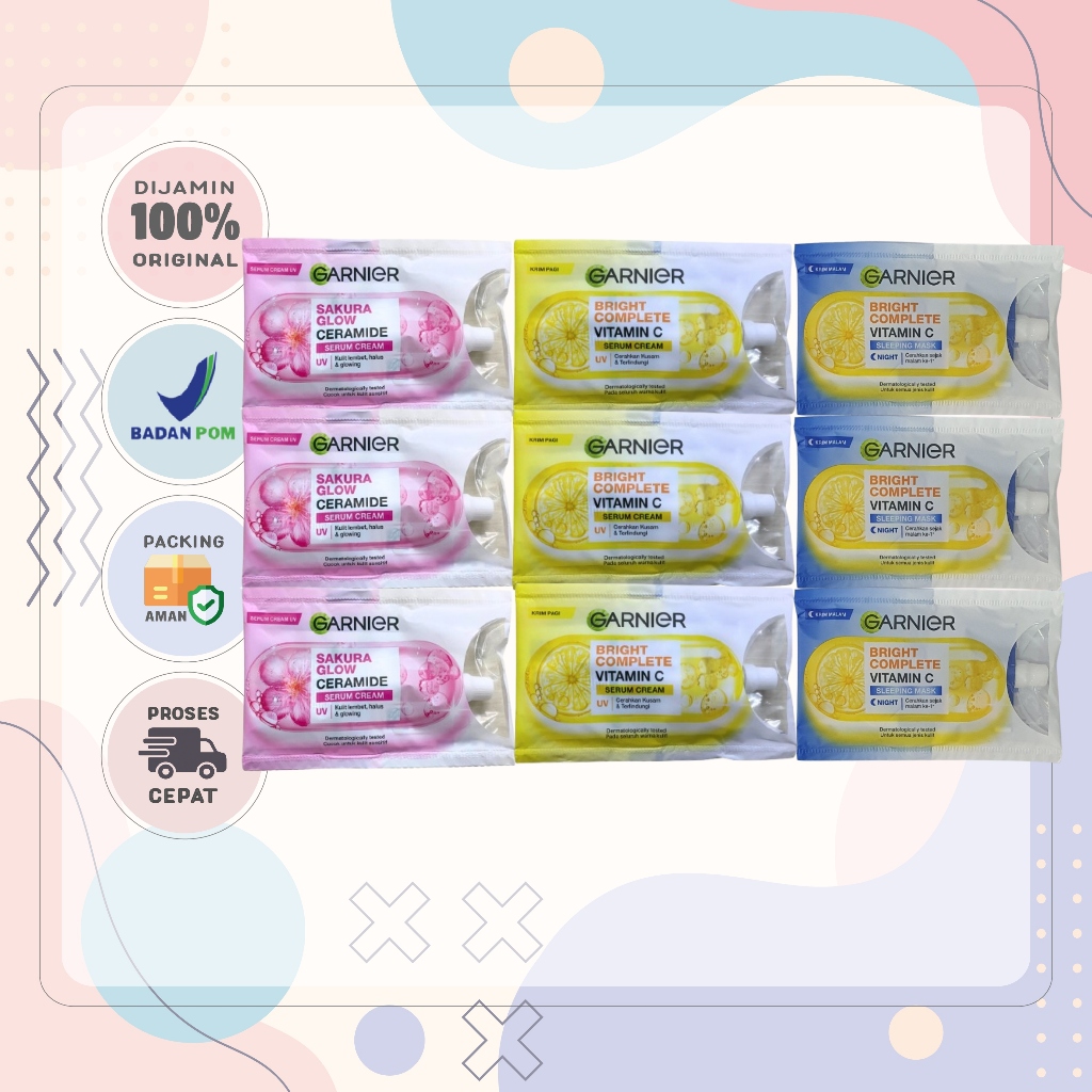 Garnier Moist Sachet 1 Karton  (isi 25 Renteng) 7ml Sakura UV/Bright Complete UV/ BrightComplete Nig