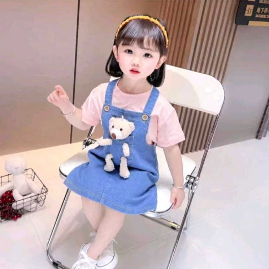 Arrokids- Overall Rok Anak 1-8 Th / Overall Motif Boneka / Overall Jeans Anak Perempuan