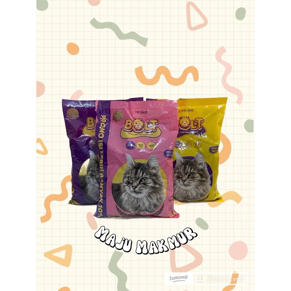 BOLT MAKANAN KUCING KERING/PAKAN KUCING/BOLT TUNA/BOLT SALMON