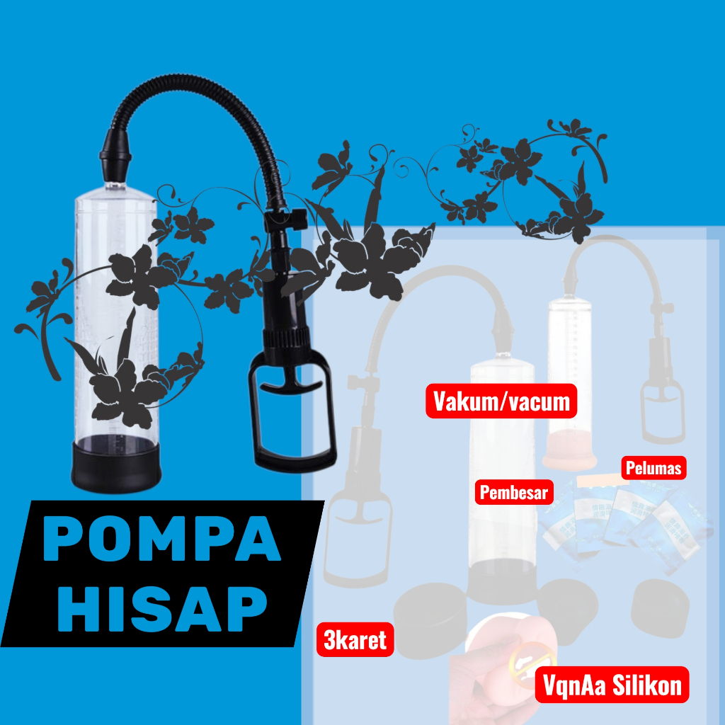 Set Lengkap Pompa Alat Tambal Ban Pump Tubles Mobil Motor + Karet Vacum Vakum Refill 5pc - SET LENGK