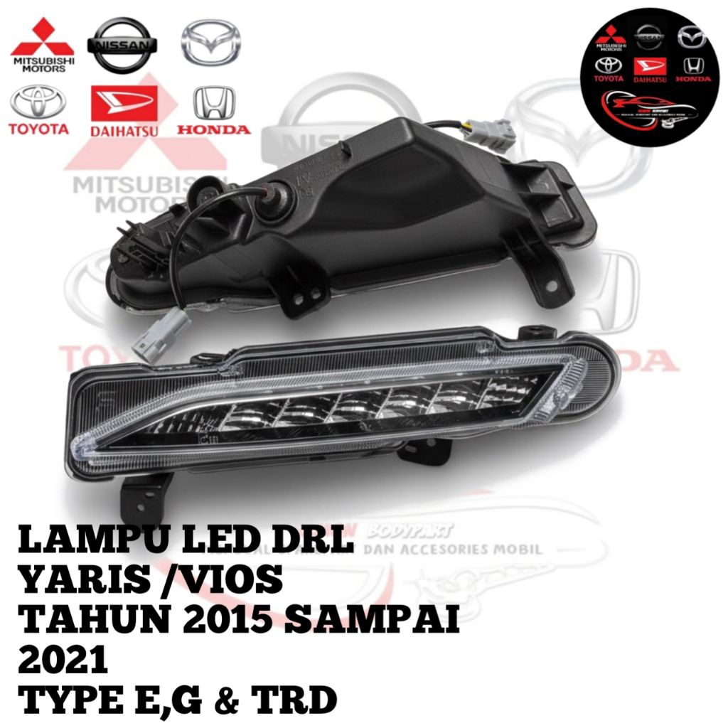 Lampu Depan LED DRL Yaris Vios 2015 2016 2017 2018 2019 2020 2021