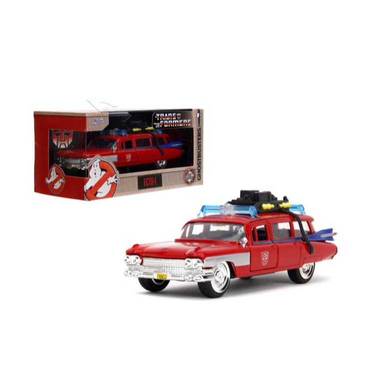 Transformers x Ghostbusters Ecto-1 G1 Mashup by Jada Toys - Hollywood Rides Die-cast Car with Openin
