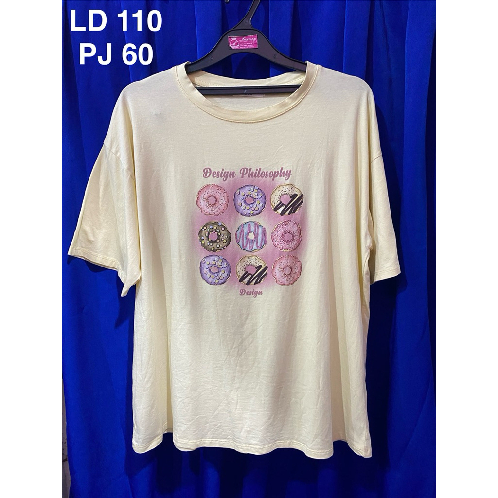 PL Kaos Atasan Wanita GI-ANTS Shop Kuning Motif Donut LD 110 PJ 60 Cm