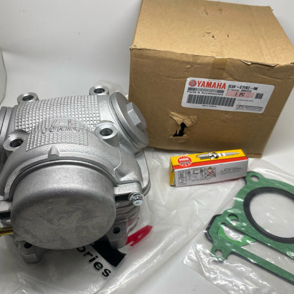 5LW-E1102-00 Blok Head Cylinder 5TL + Busi Yamaha Mio Soul Nouvo Fino Karbu Mio Sporty