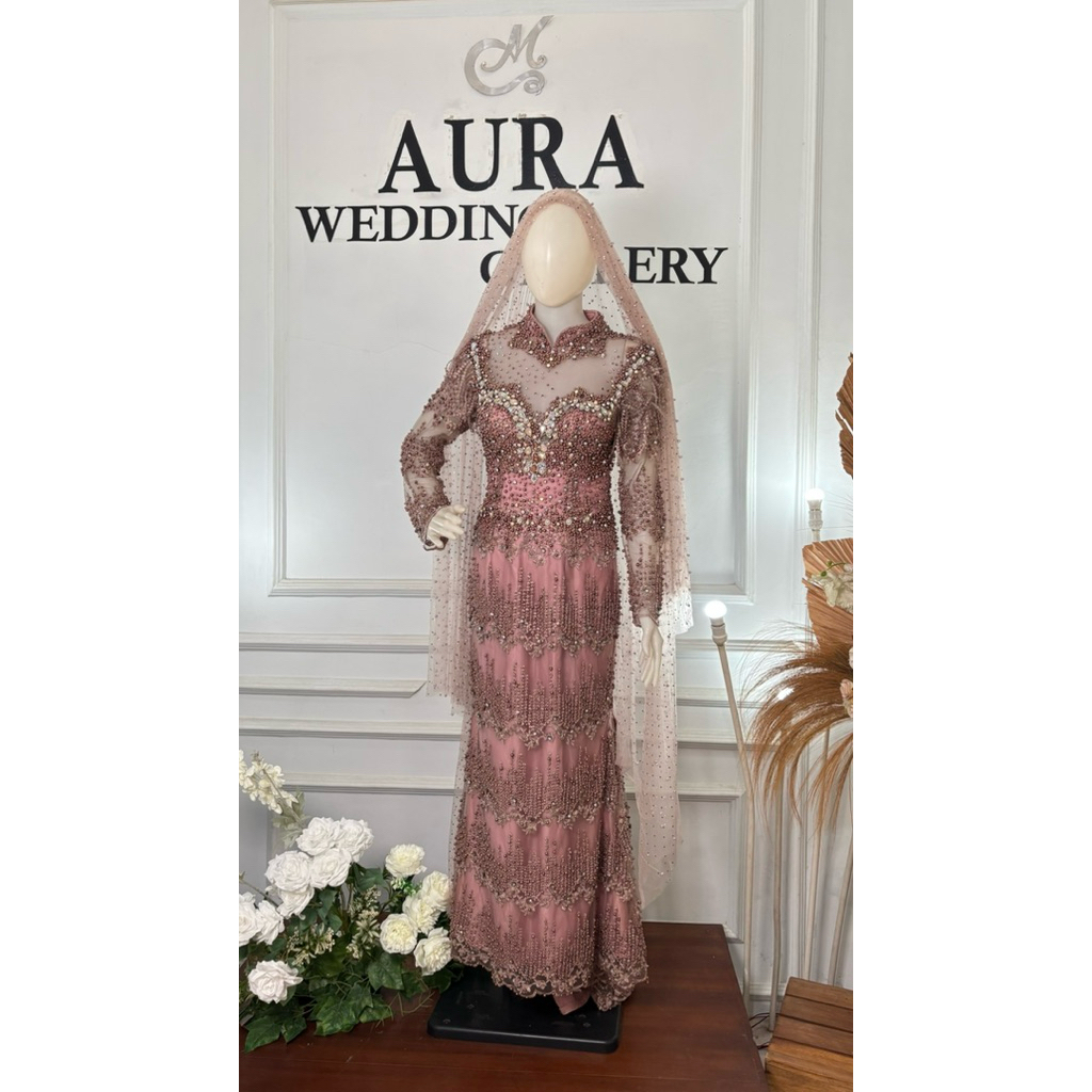 preloved baju kebaya premium pink nude