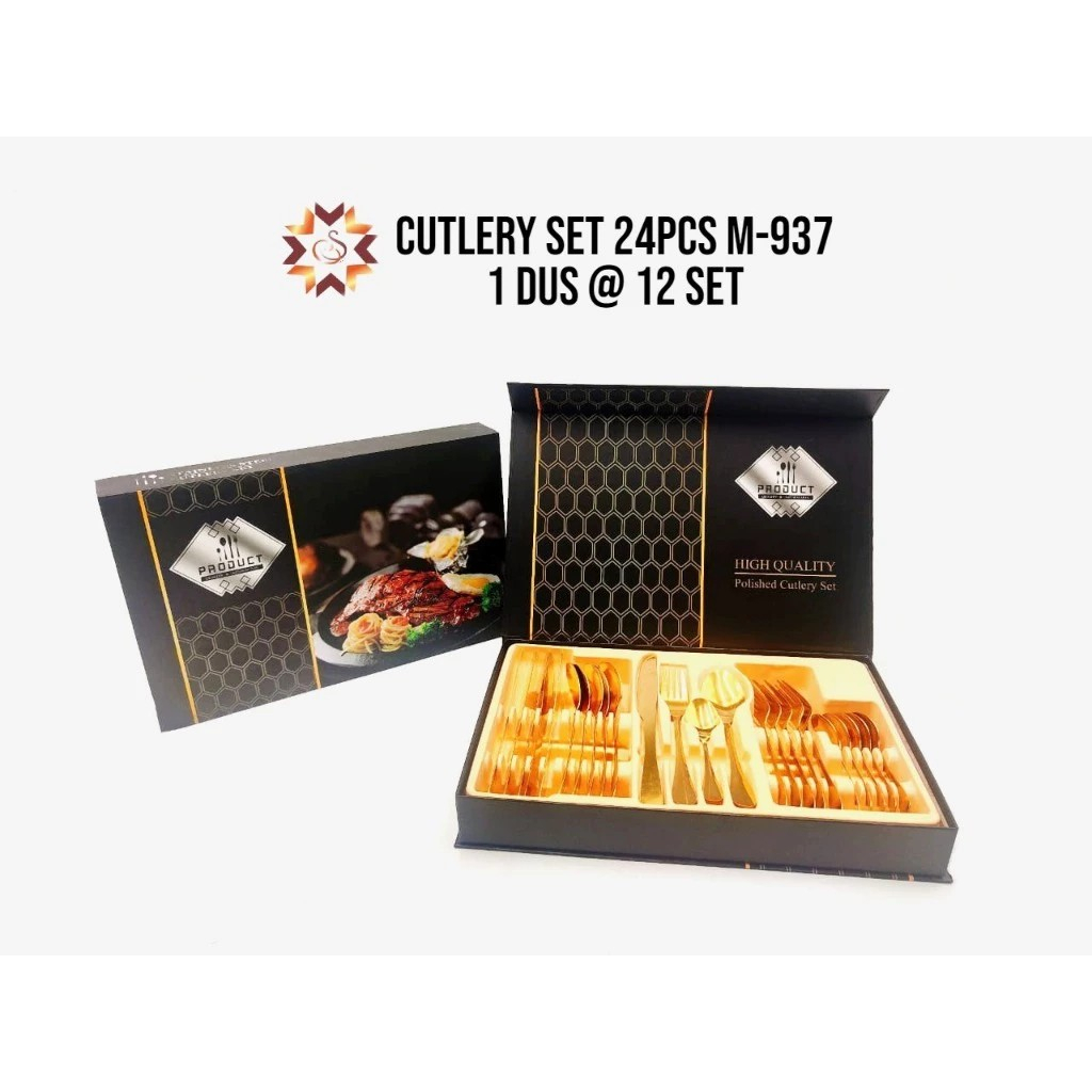 Royal Cutlery Set Perlengkapan Makan/ Cutlery Set Sultan Rose Gold/ Cutlery Set 24PCS