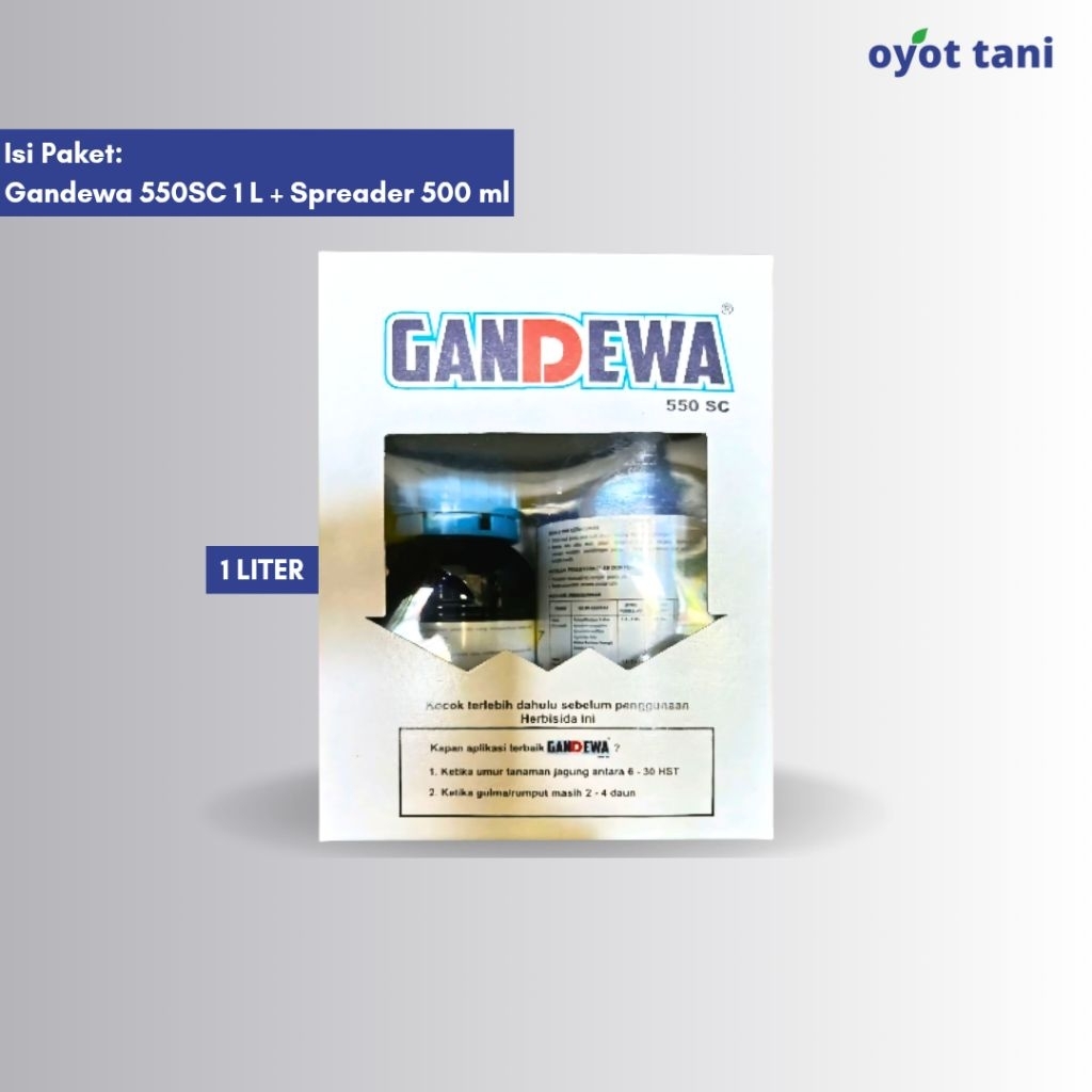 Gandewa 550SC 1 liter (Original) | Herbisida Sistemik, Selektif, Pra & Purna Tumbuh Bahan Aktif Meso