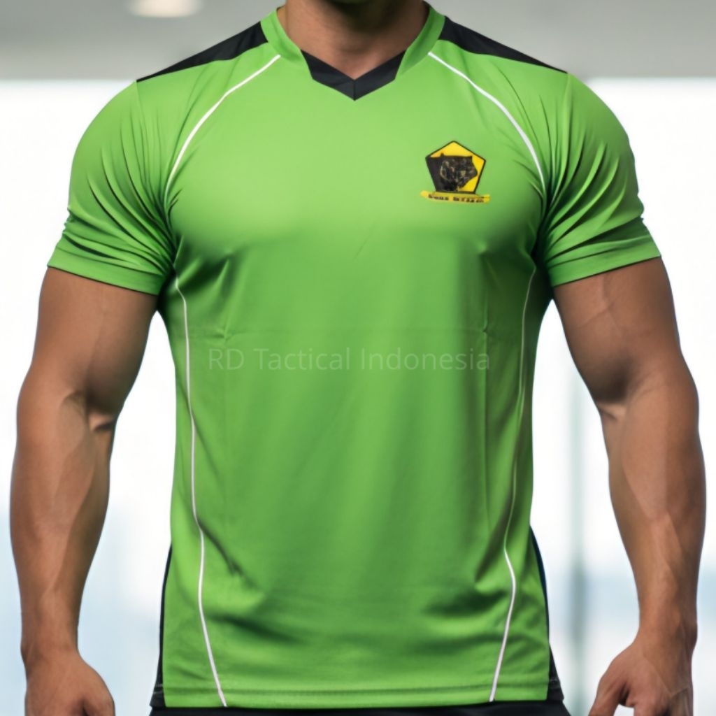 KAOS JERSEY kaos OLAHRAGA Yonzipur 1 hijau stabilo