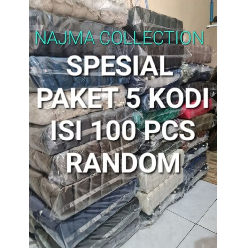 SPESIAL GLOSIR (PAKET 5 KODI ISI 100 PCS RANDOM) Mukena Traveling Pouch Parasut 2 in 1 ressleting un