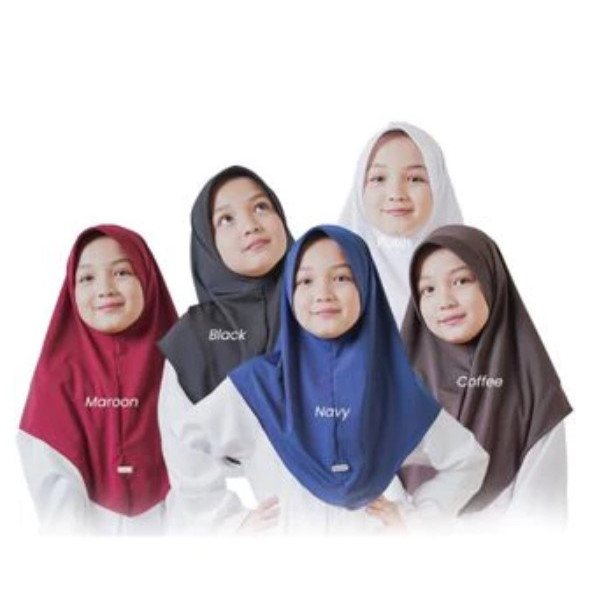 BERGO HAMIDAH ANAK HIJAB SPORT ANAK KERUDUNG SEKOLAH  Jilbab Instan Anak Jersey Premium I Kerudung A
