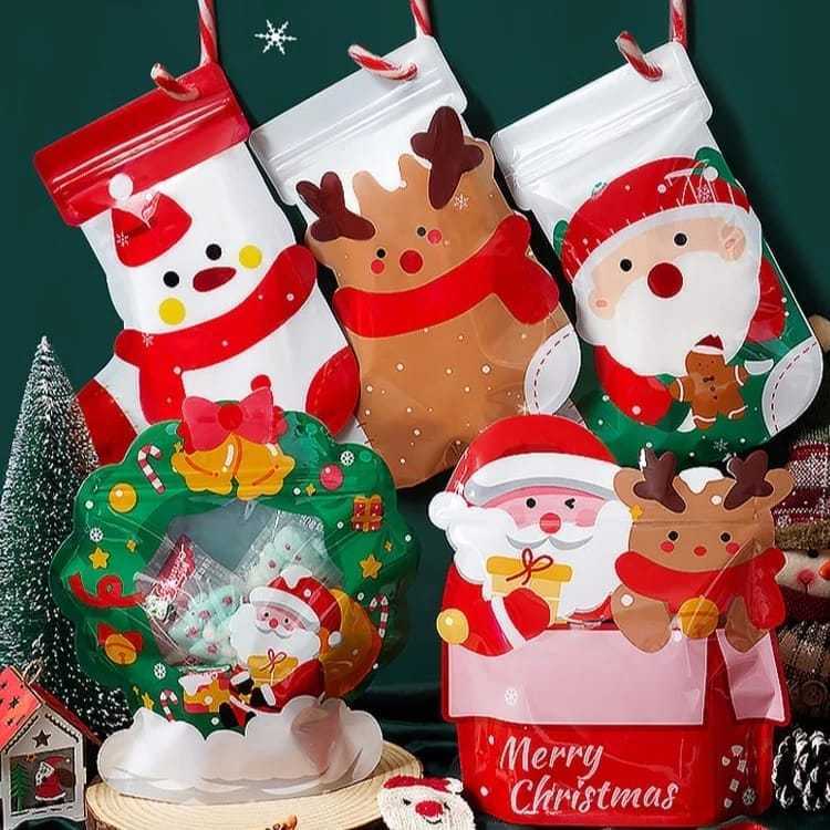 Zipper Bag Christmas Plastik Clip XMas Ziplock Cookies Natal Plastik goodie bag Natal