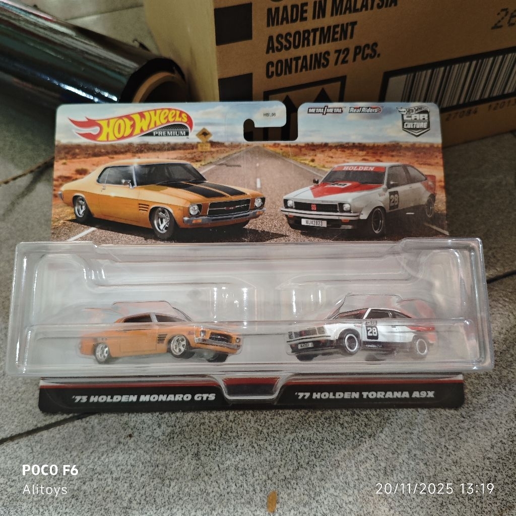 HOTWHEELS HOT WHEELS Two Pack Twin Pack 73 Holden Monaro GTS orange & 77 Holden Torana A9X putih HKF