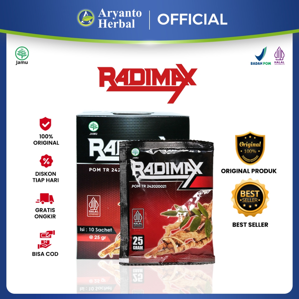 Aryanto Herbal - Radimax Asli BPOM Kopi Penunjang Performa Pria Dewasa Kurang Gairah Libido Menurun