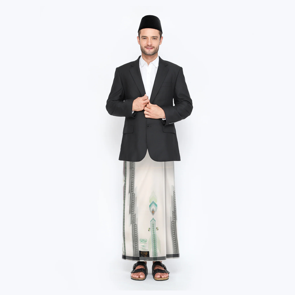 Sarung BHS Masterpiece Gold Motif M79 SIF Warna Putih Hijau