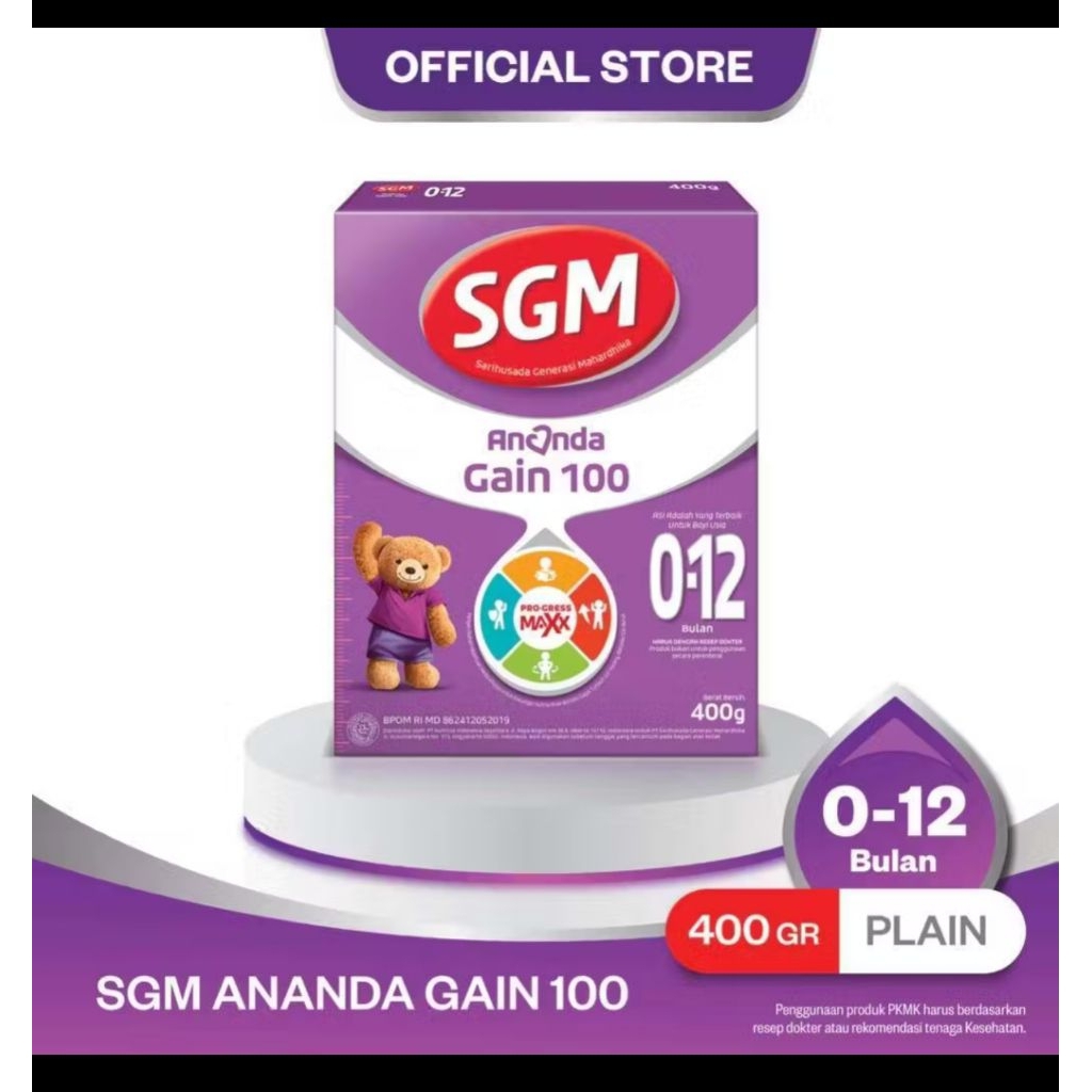 SGM ananda gain 100 ( 0-12 bulan ) 400 g
