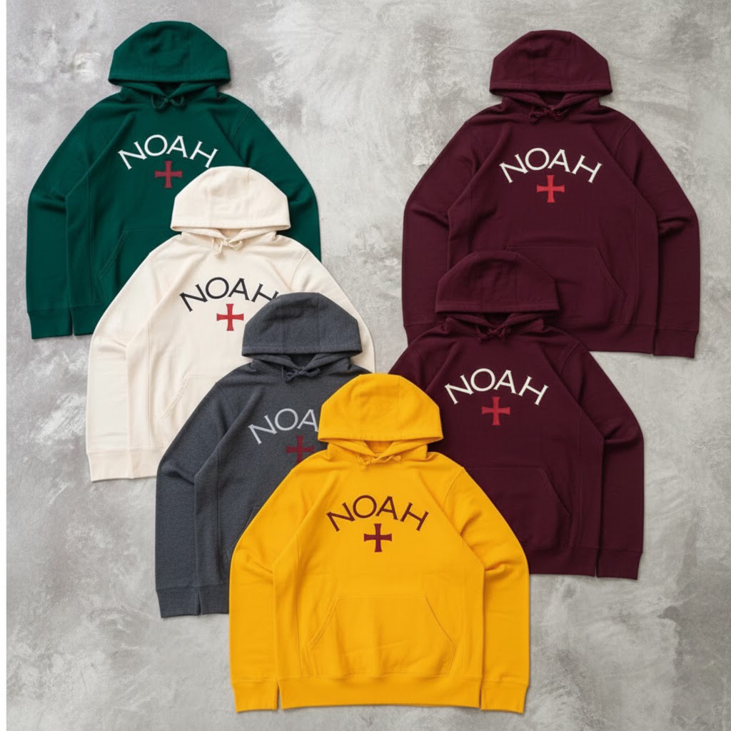 NOAH Core Logo Cross Hoodie Unisex Premium Quality | Sweater Jaket Pria Wanita Streetwear - Full Tag