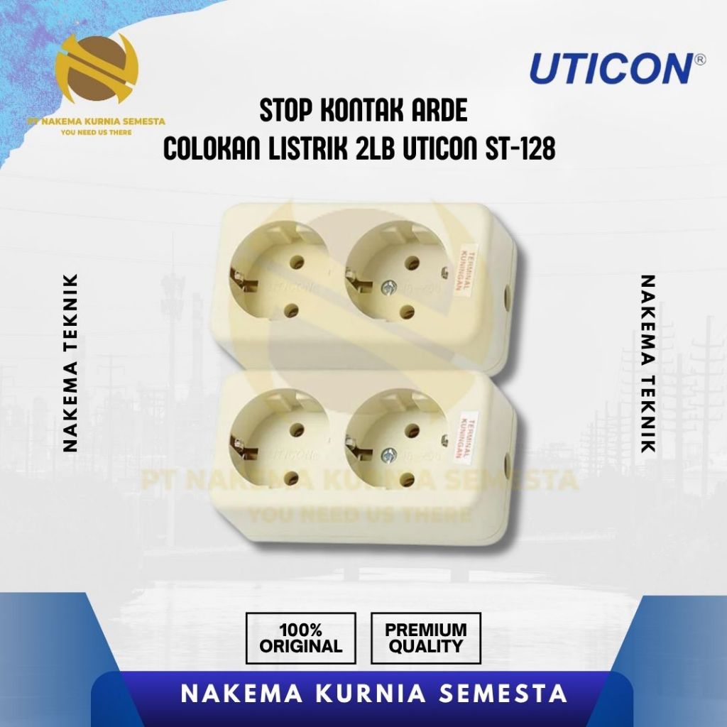 COLOKAN LISTRIK 2 LUBANG UTICON 100% ORIGINAL