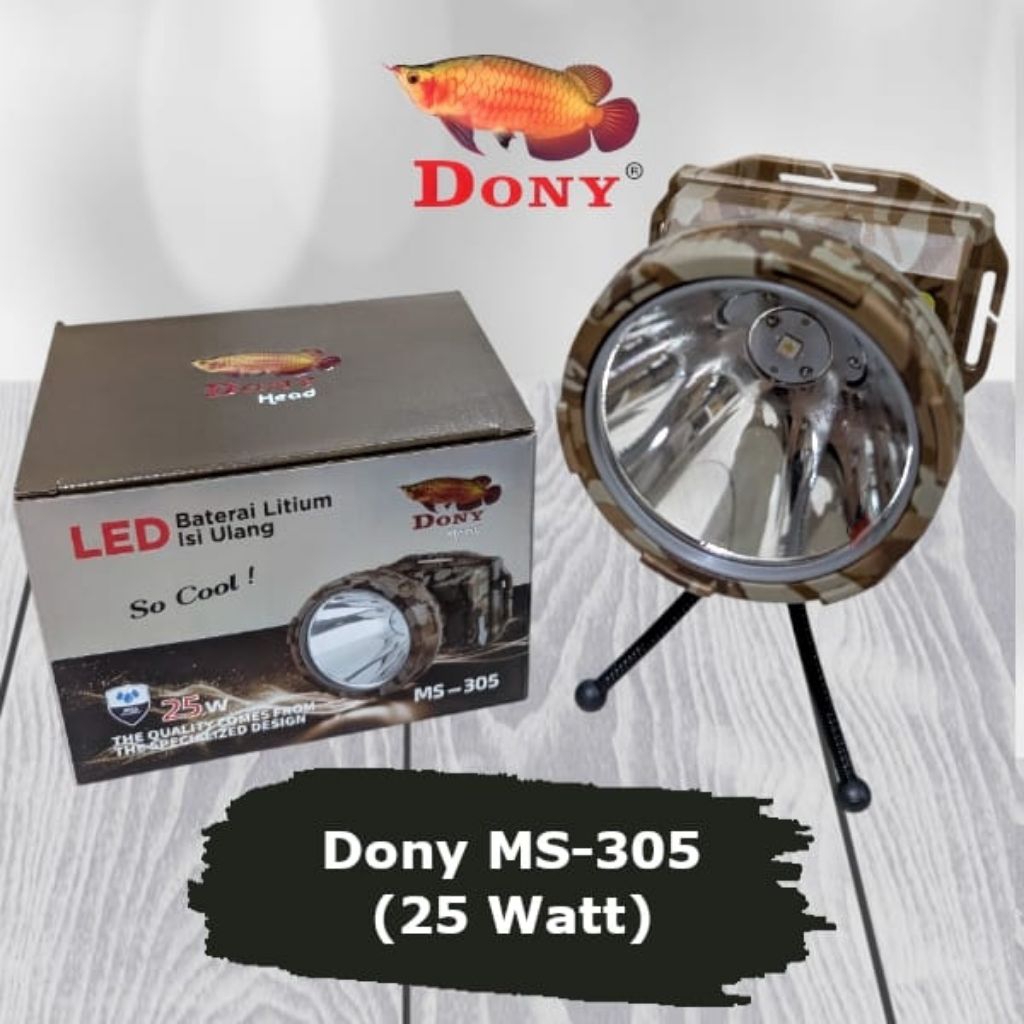 DONY Senter Kepala MS-305 SO GOOD - 25W 25 Watt - Gratis Tripod Cahaya Putih / Kuning Produk ORI DON