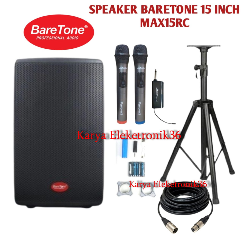 SPEAKER AKTIF BARETONE 15 INCH MAX15RC / MAX 15RC Speaker Professional 500WATT ORIGINAL