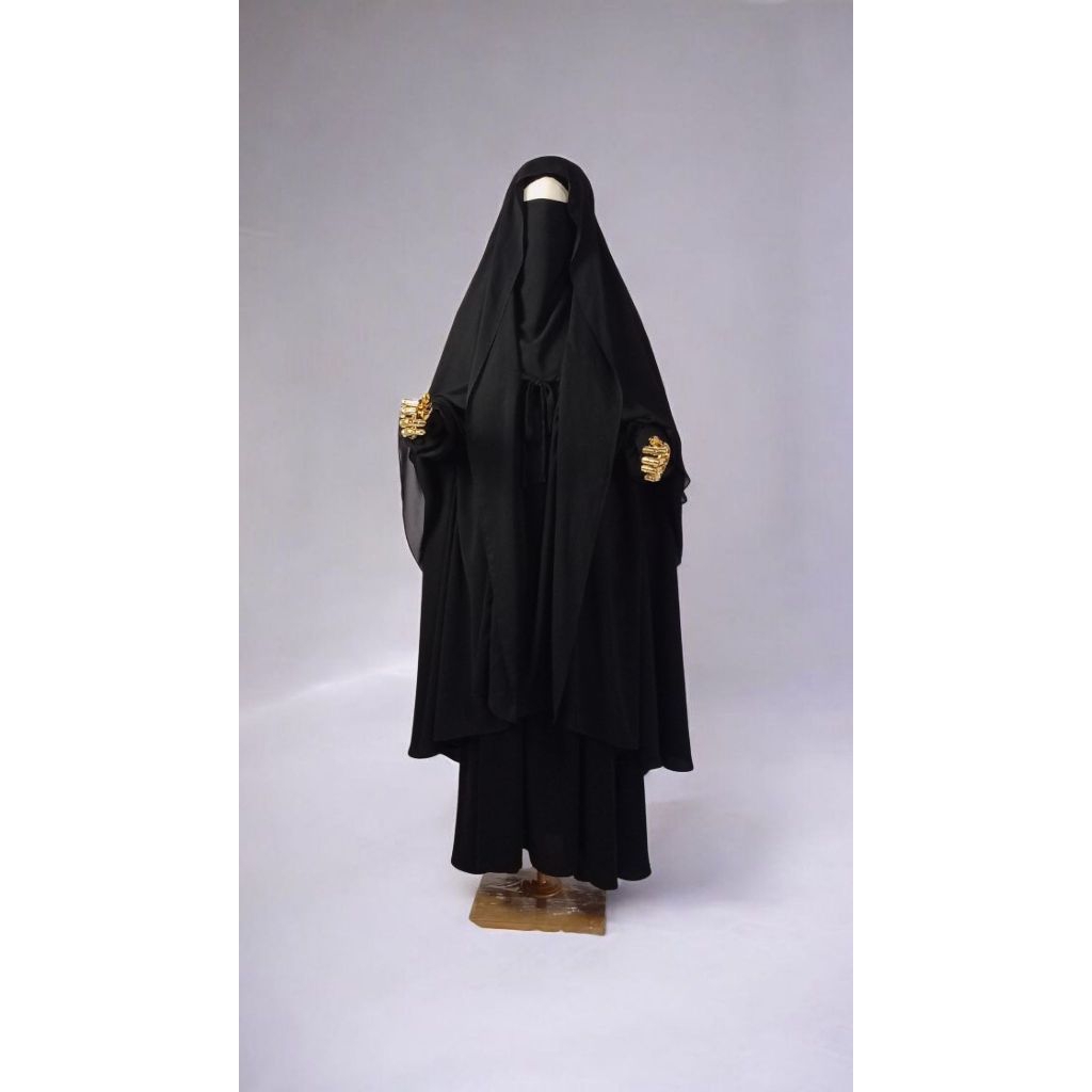 French Khimar Safar poni 2 layer belakang V