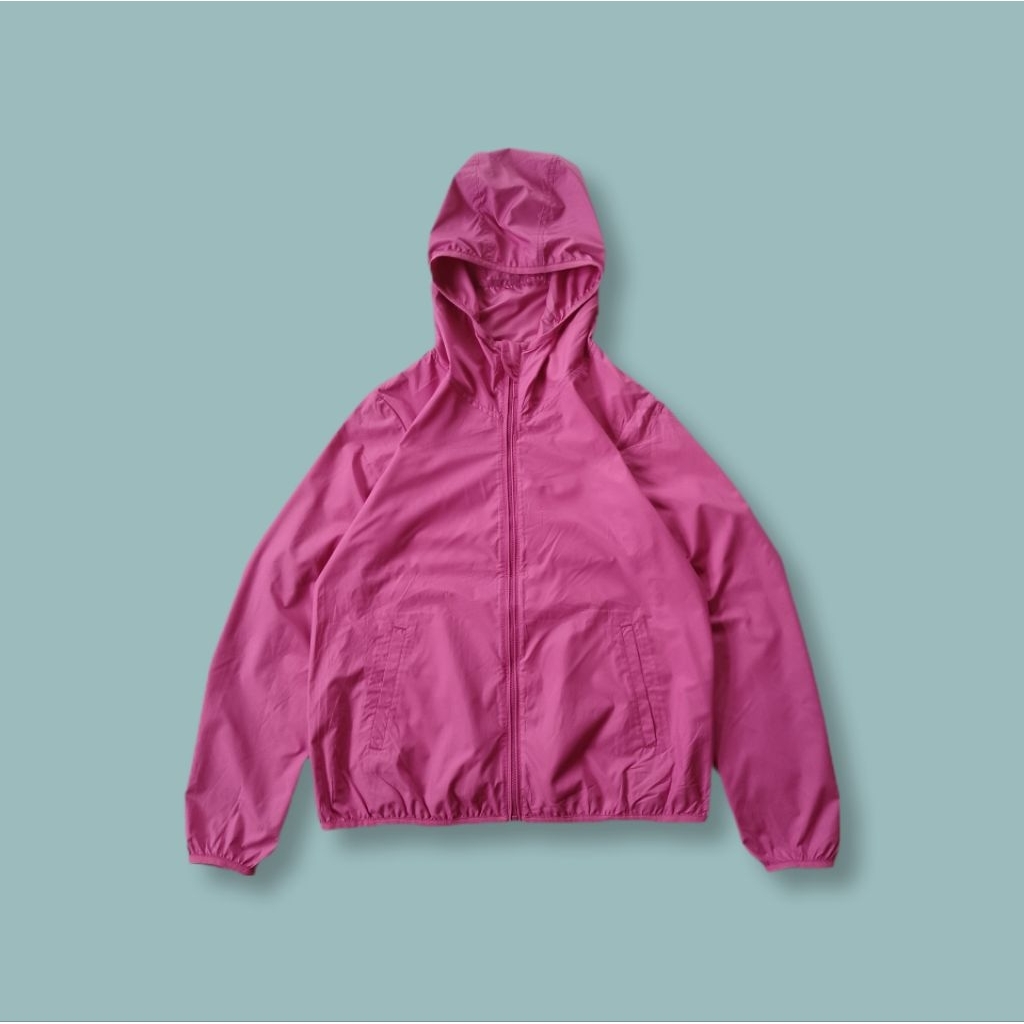 Uniquesport - Jaket Olahraga Running Uniqlo Parasut Lightweight Pink Second S