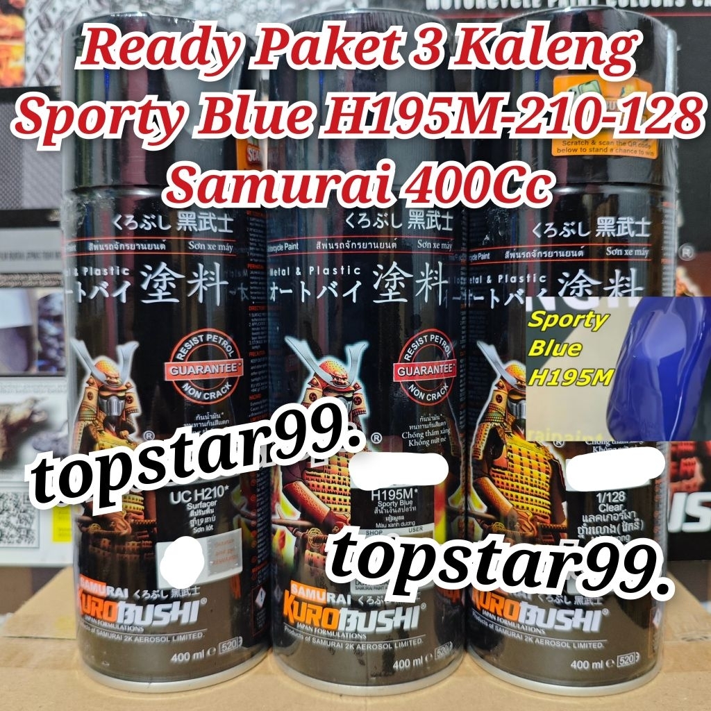 Pilok Pylox Cat Samurai Paket 3 Kaleng Sporty Blue H195M Biru Tua Metalik 195 Epoxy Surfacer 210 Cle