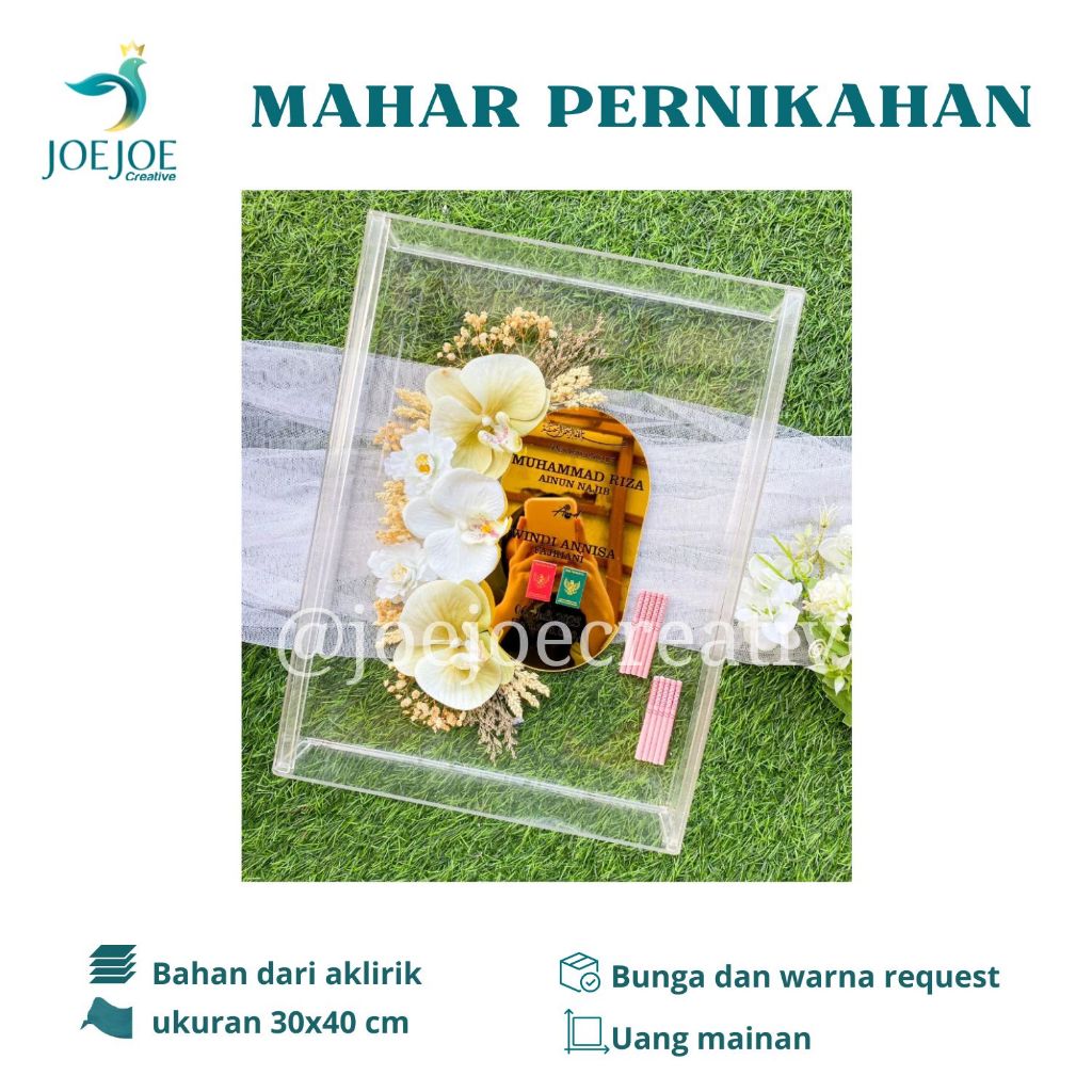 Mahar Pernikahan akrilik gold | mahar kekinian |