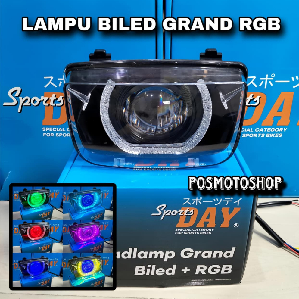 LAMPU DEPAN BILED RGB GRAND FIZR FORCE1 LAMPU LED NYALA RGB BY SPORTSDAY