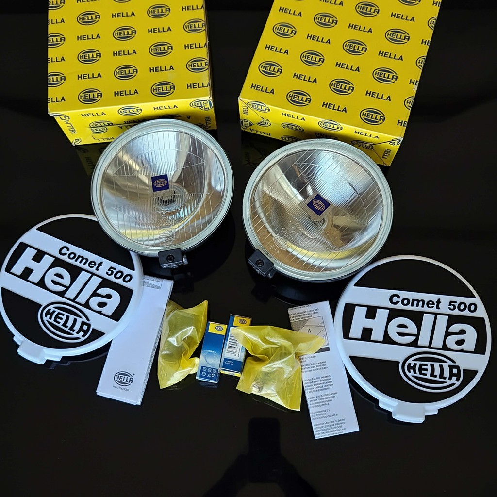 HELLA Comet 500FF : Lampu Tembak Halogen Bulat - Teknologi Free-Form (Clear Glass) & Desain Rally Lo