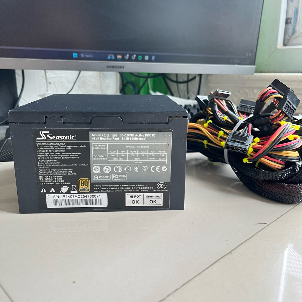 PSU GAMING SEASONIC 520W 80+ BRONZE POWER SUPPLY