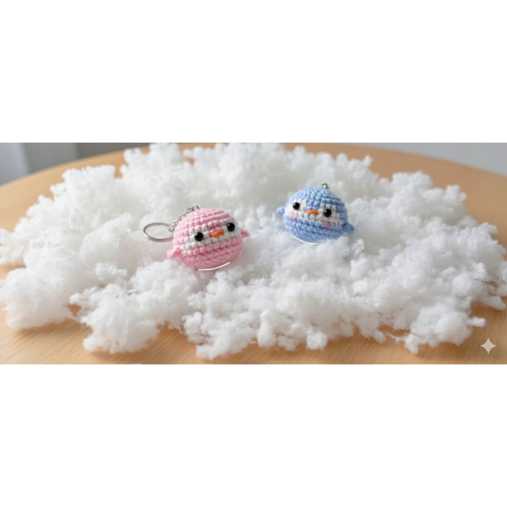Amigurumi pinguin/ganci Pinguin/gantungan kunci pinguin